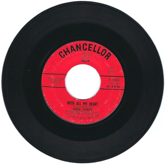 Jodie Sands 45 With All My Heart / (can't We Be) More Than Only Friends VG Rock - Picture 1 of 2